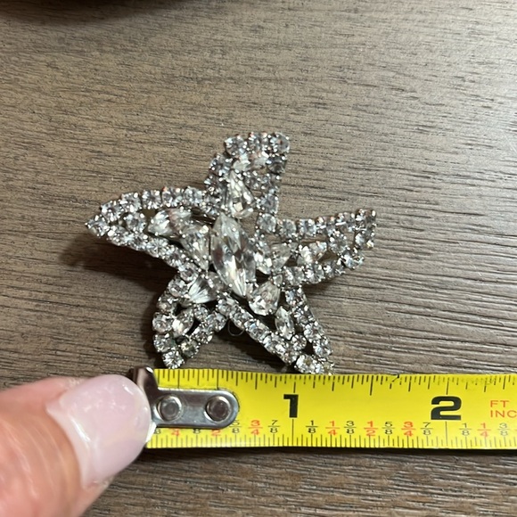 Vintage Sparkling Starfish Kirk’s Folly Crystal Clip On Earrings - Picture 8 of 9